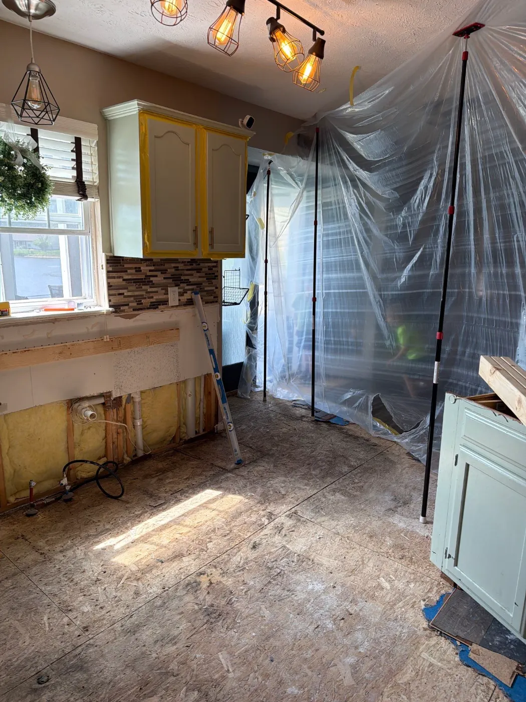 Certified restoration crew at work on Crawfordsville residence